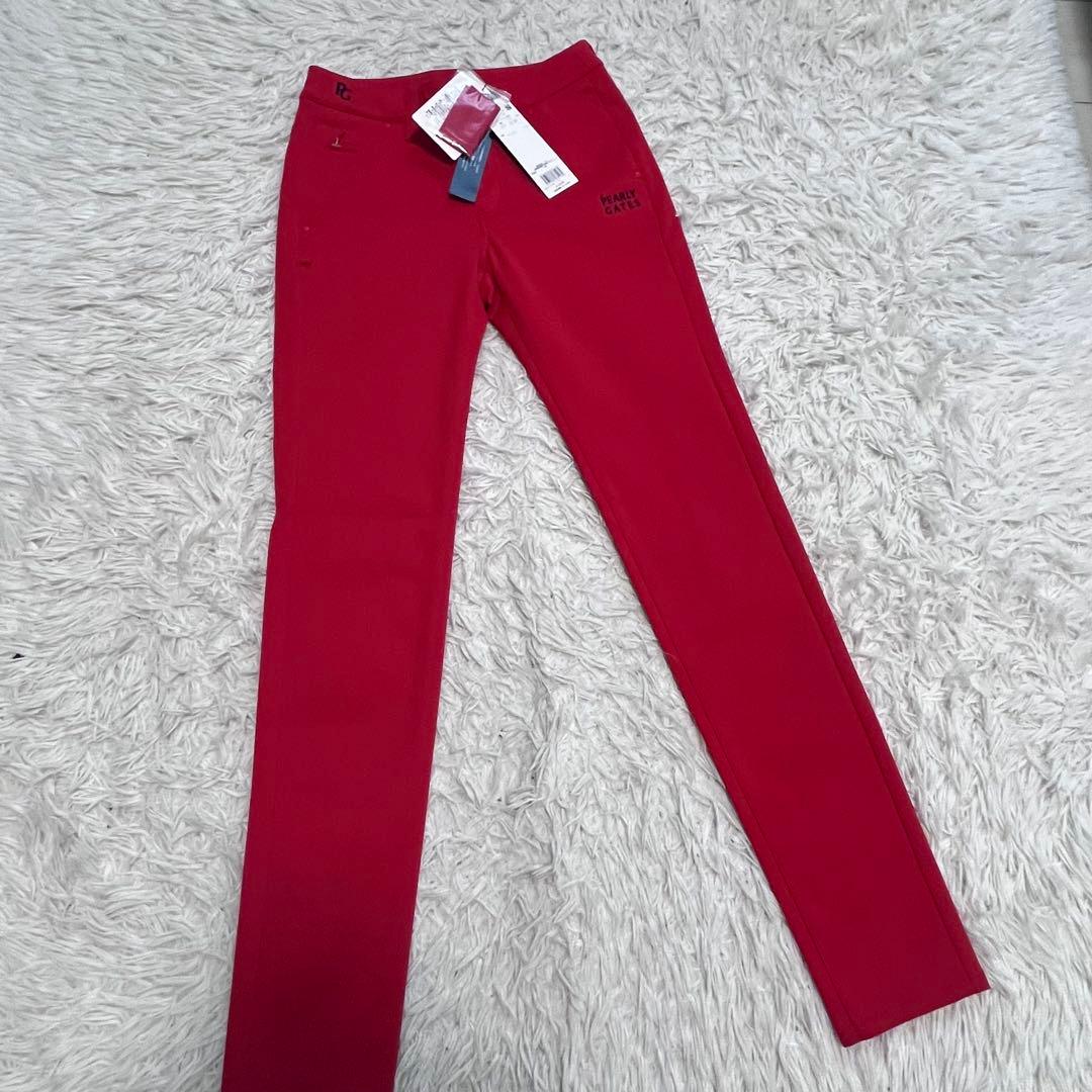 パーリーゲイツ　ゴルフパンツ スリムフィット レッド