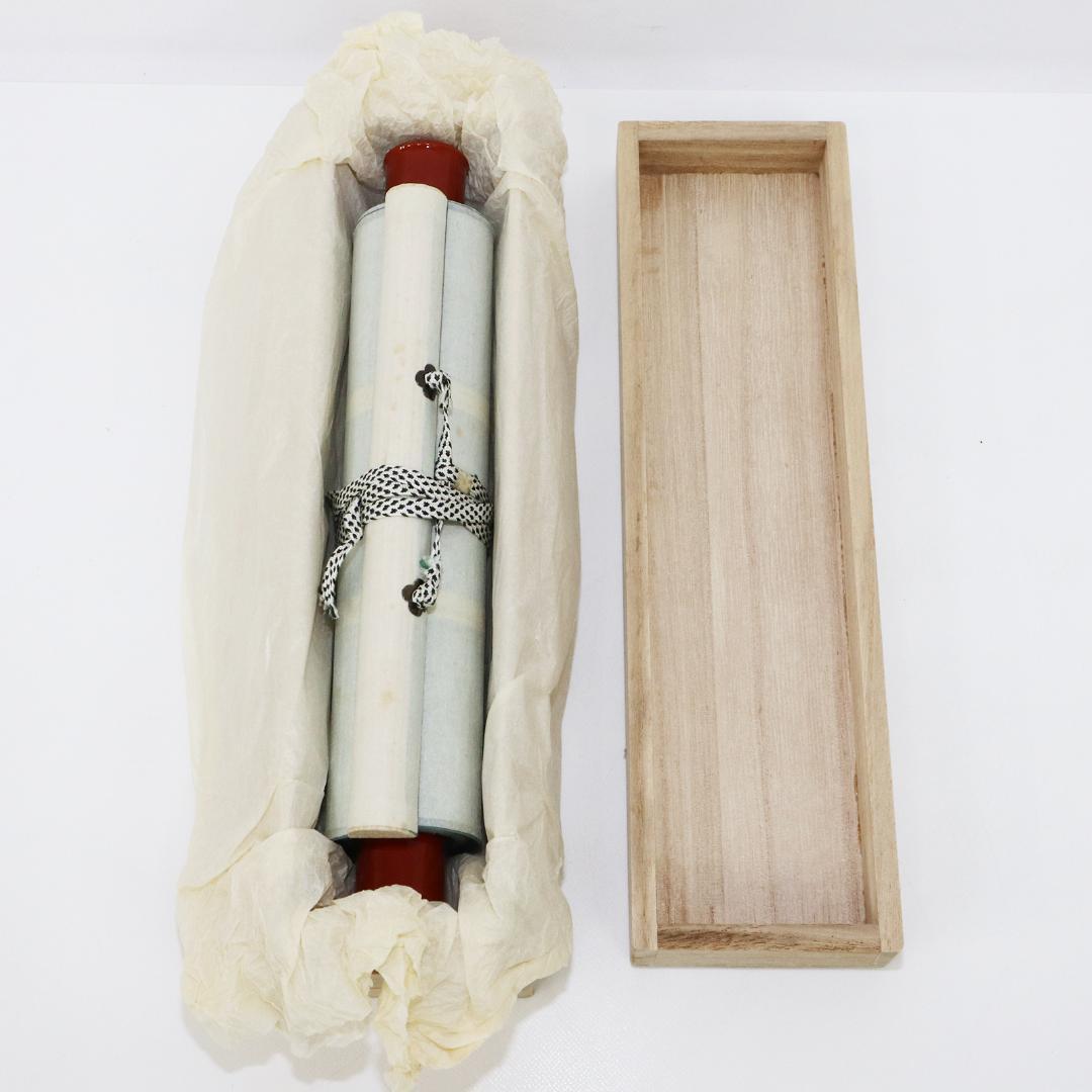 掛軸 釣鐘弁慶 大津絵　紙本　箱付