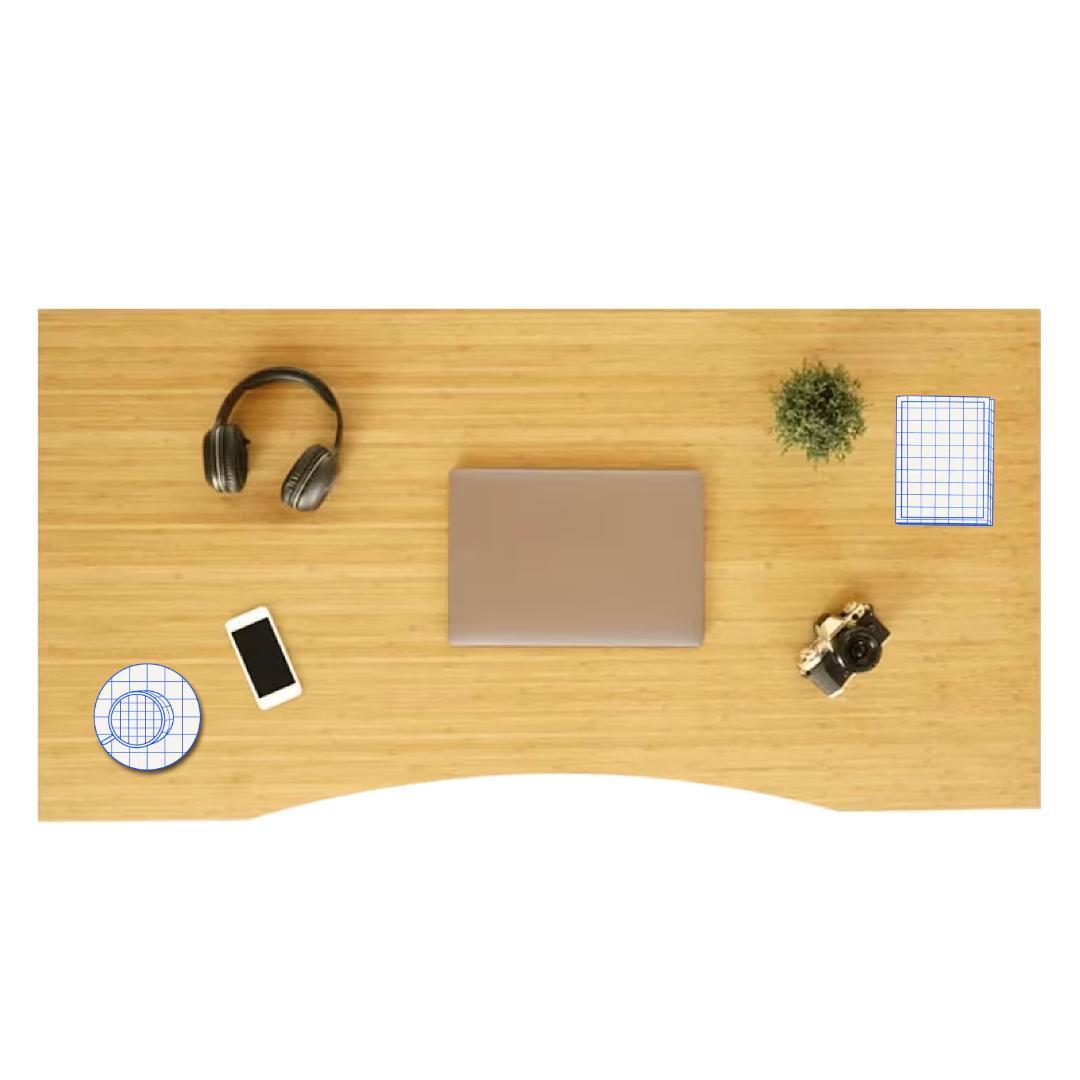 Flexispot E7 Proカーブ型天板 天然竹 140x70x2