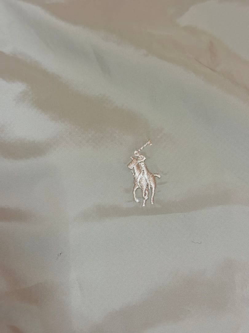 【新品】Polo Golf 刺繍 ナイロンジップベスト ベージュ ポロゴルフ M