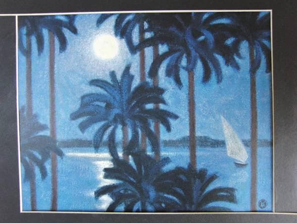 杉山寧、月、額装画版集より、版上サイン、限定、新品額装