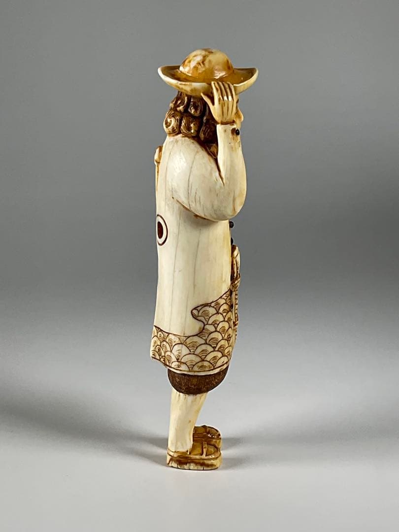 根付　提げ物　阿蘭陀人　オランダ人　在銘