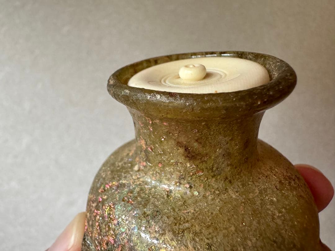 大名品　ローマングラス茶入　茶道具