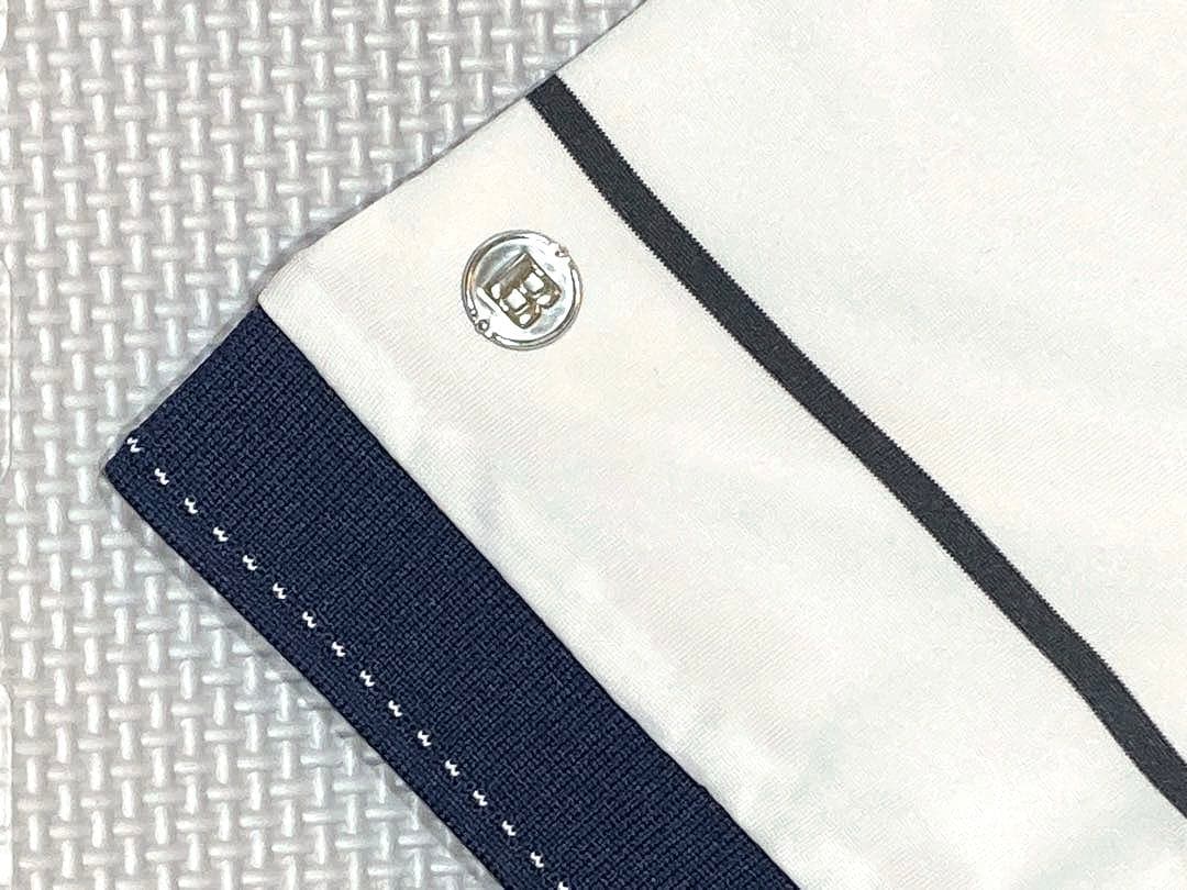 BRIEFING GOLF MS ワイドストライプポロシャツ（NAVY／M）