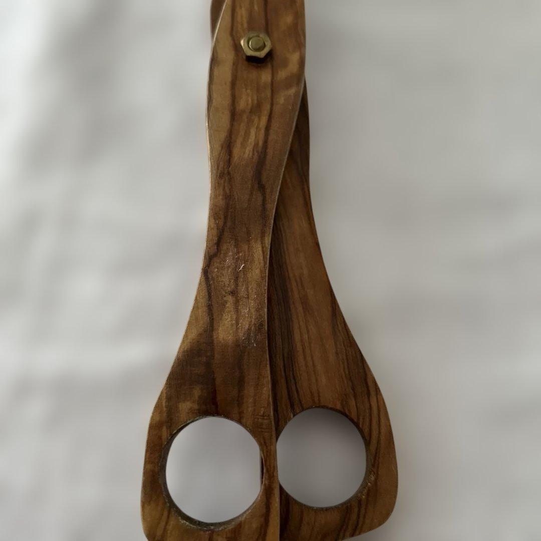 オリーブ　ハサミ式サラダサーバー　蚤の市　ヴィンテージ品　トング