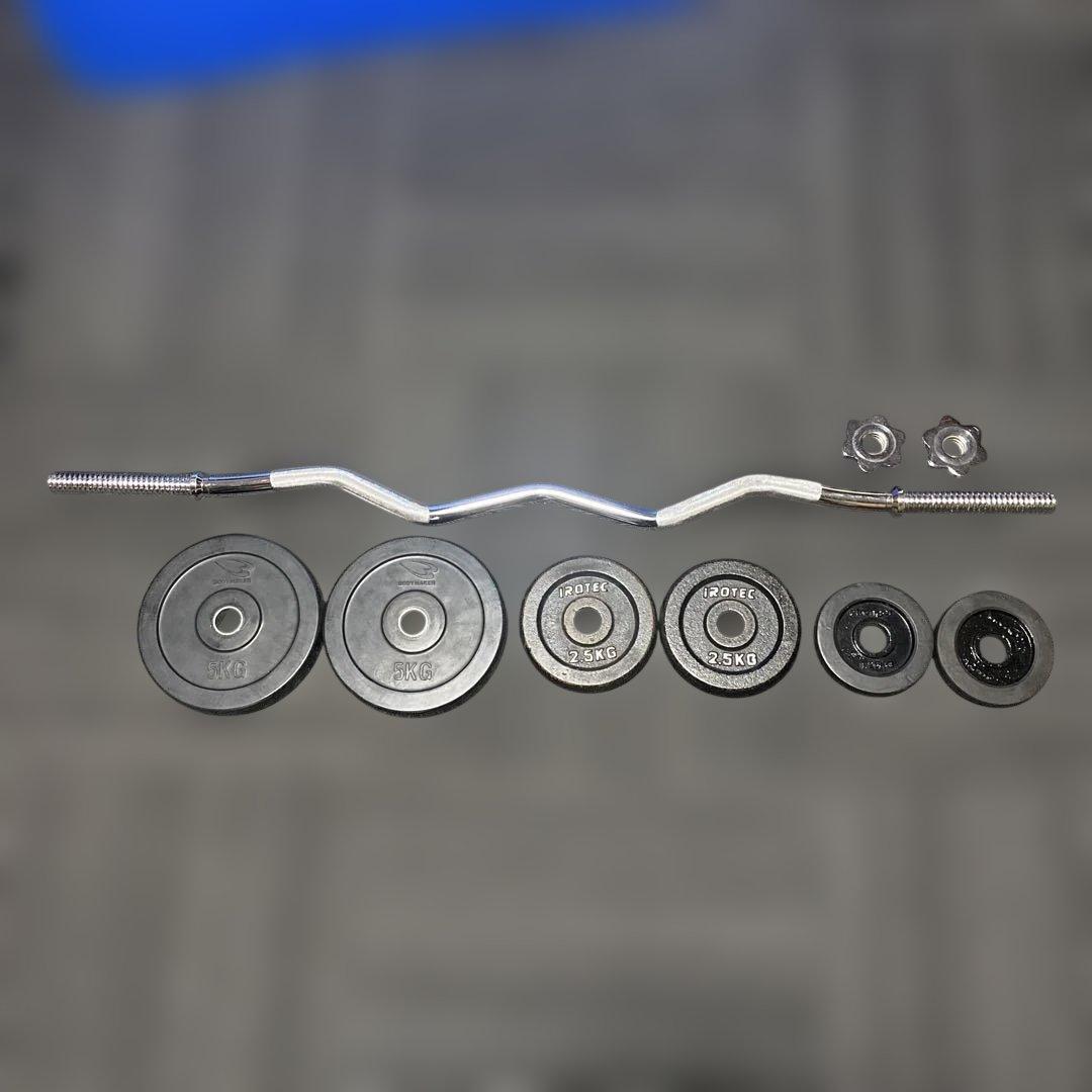 Ｗバーセット。5kg2.5kg1.25kgプレート