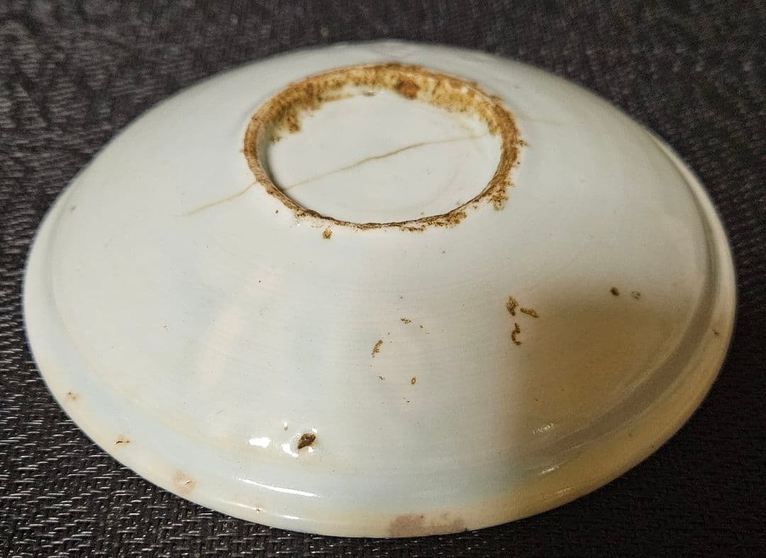 【本物保証❗️】江戸時代初期　初期伊万里　染付　山水帆掛舟渡り鳥図14.1cm皿