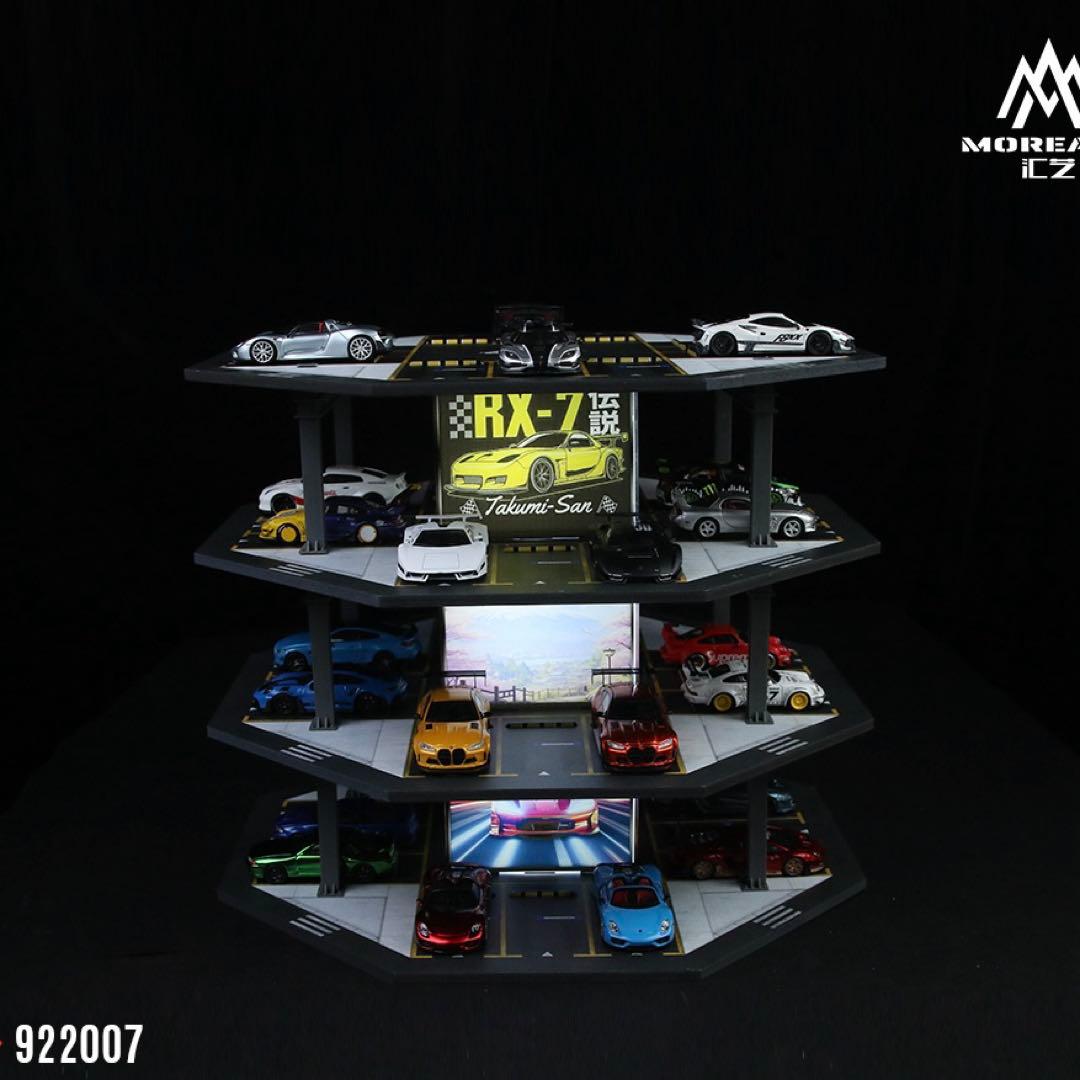 新作 1/64 八角形タワー駐車場 LED照明付き