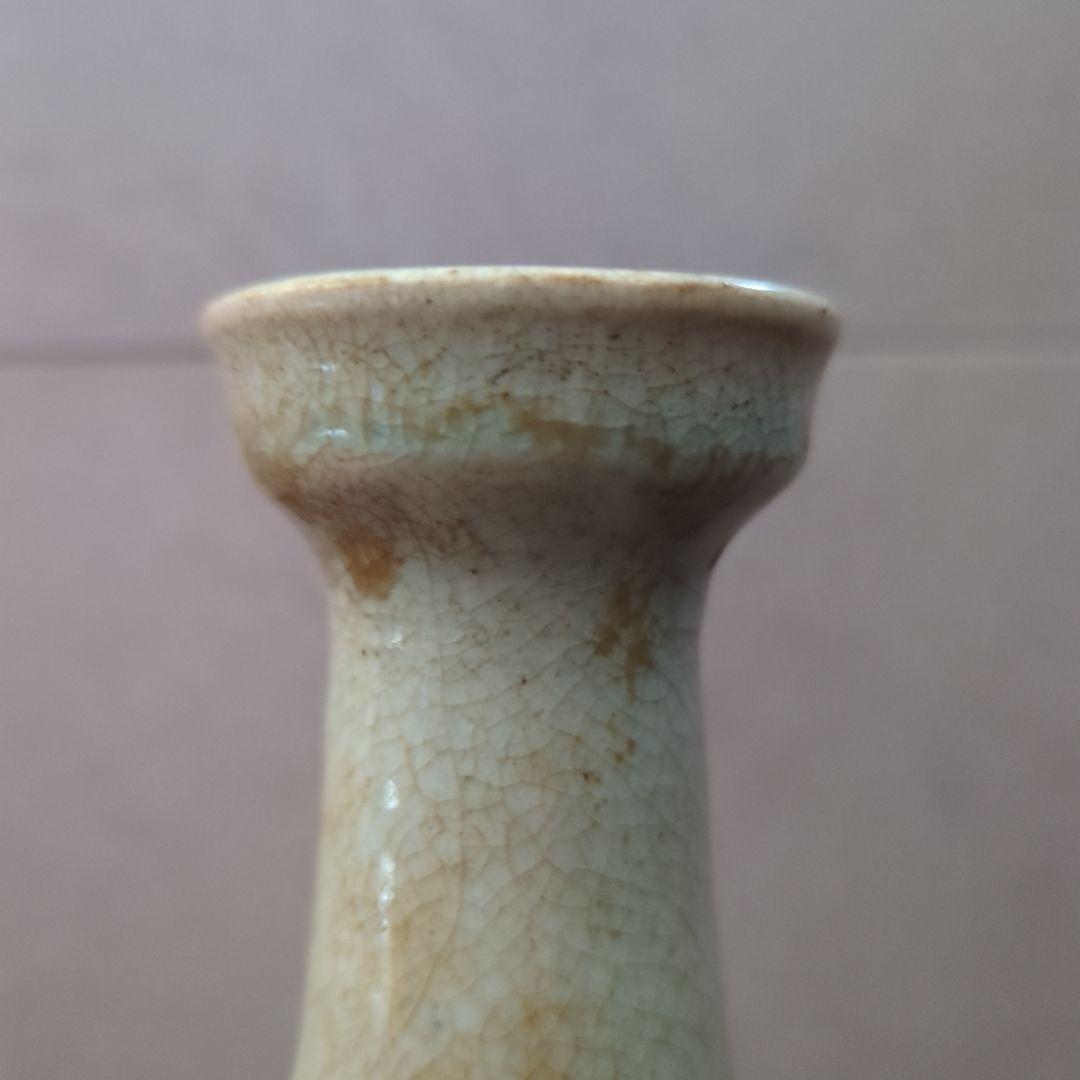 朝鮮古美術　骨董品　古道具　高麗李朝　染付　青磁貫入　大徳利　花瓶　飾り壺