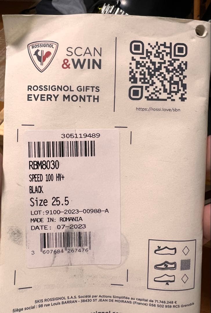 ROSSIGNOL SPEED SPEED100HV＋スキーブーツ 25.5