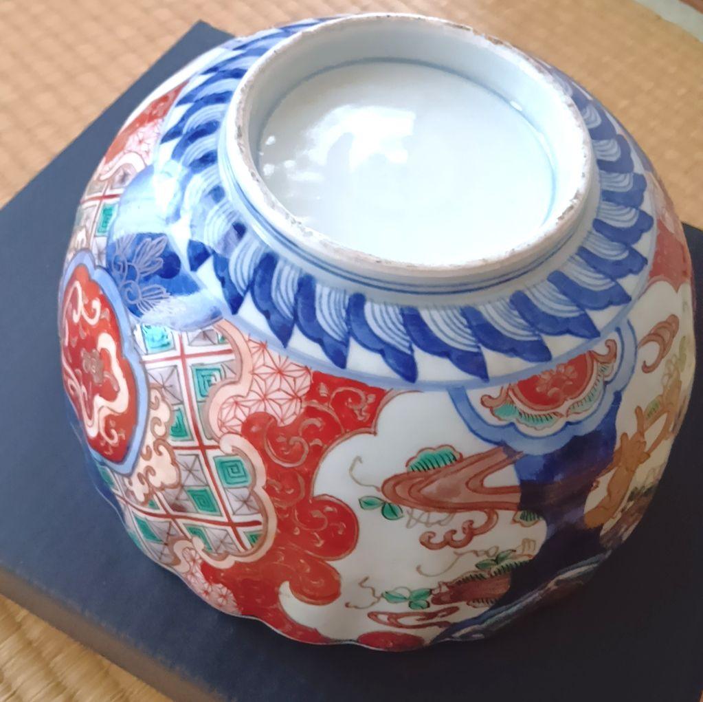 ②【古伊万里】骨董品 大皿 色絵 鉢 深鉢 伊万里 陶器 有田焼 希少 極美品