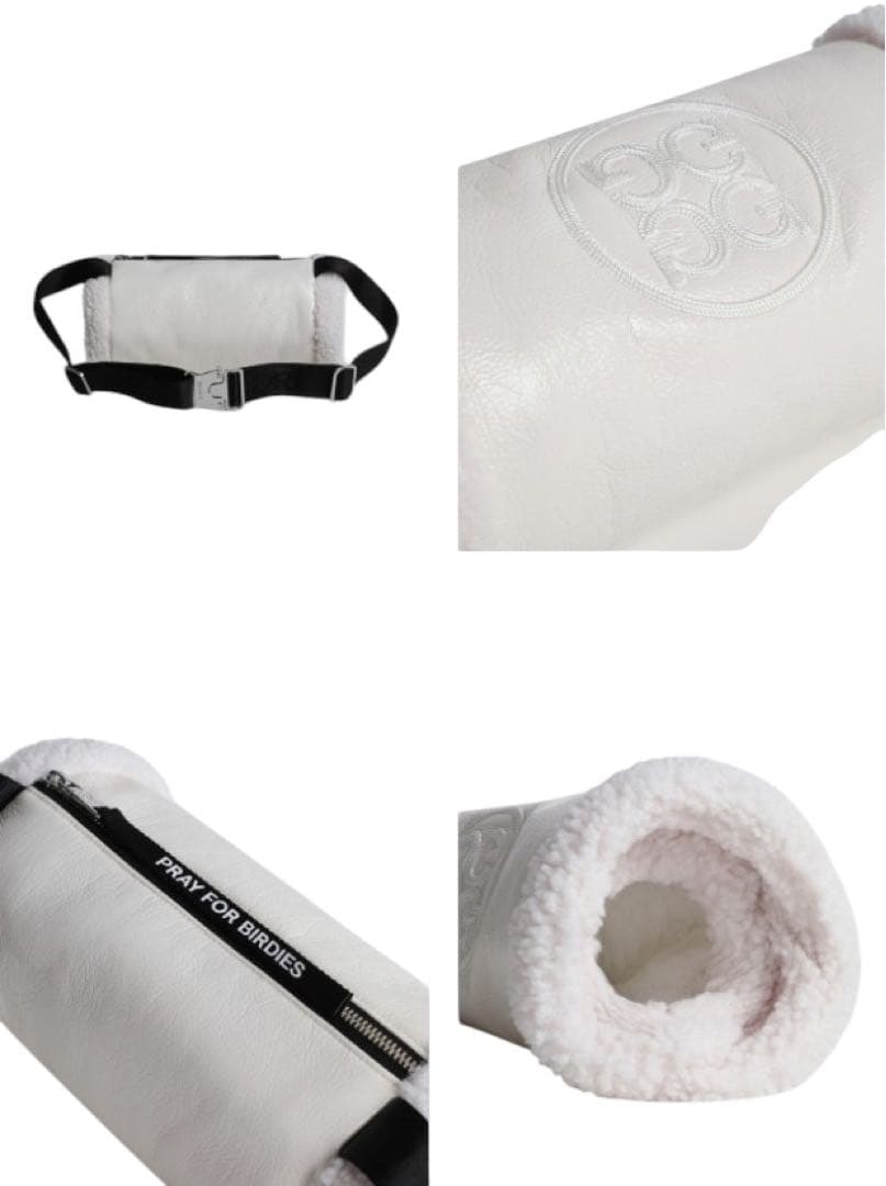 新品未使用新作G/FOREジーフォア　レザーハンドウォーマーホワイト