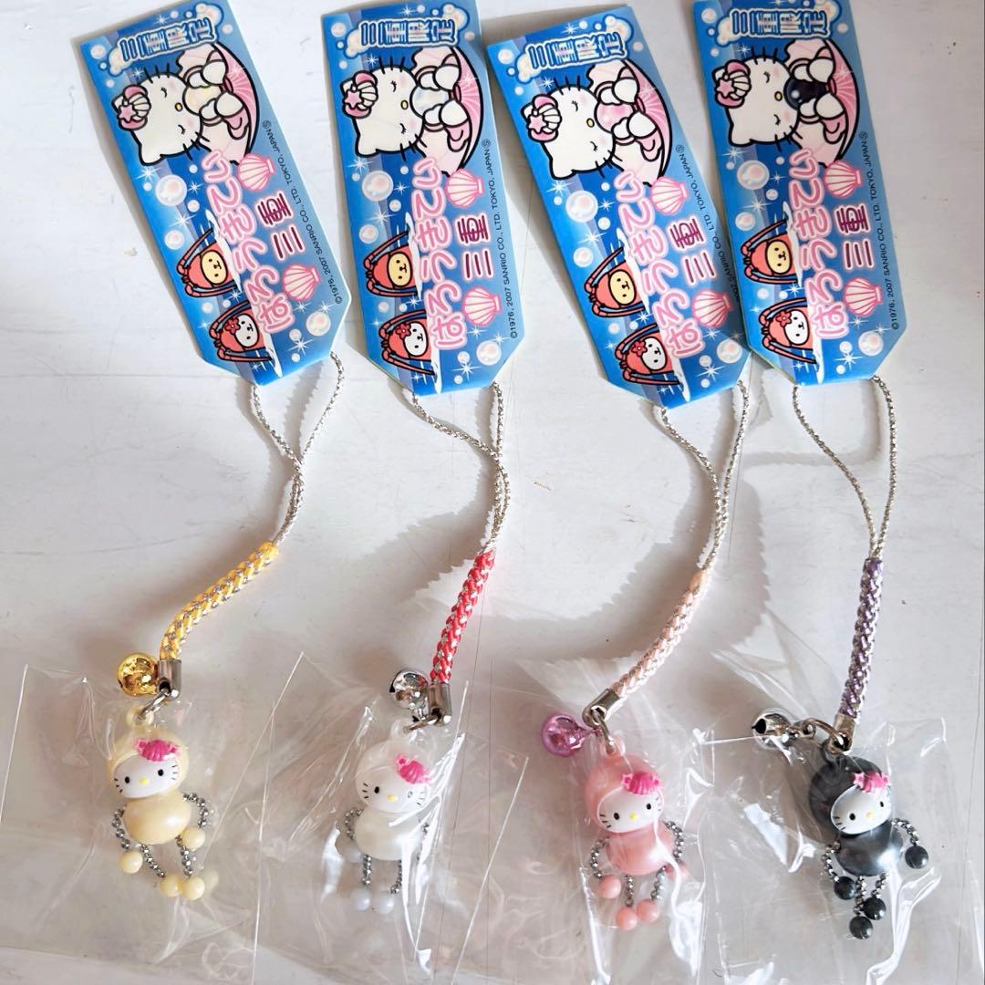 ハローキティ 三重限定 ぶらぶら真珠 根付 ストラップ4種