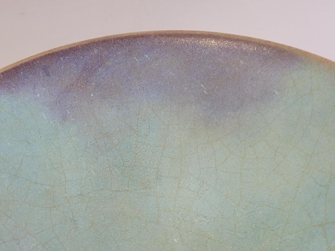 鈞窯　天藍釉紫斑　茶碗