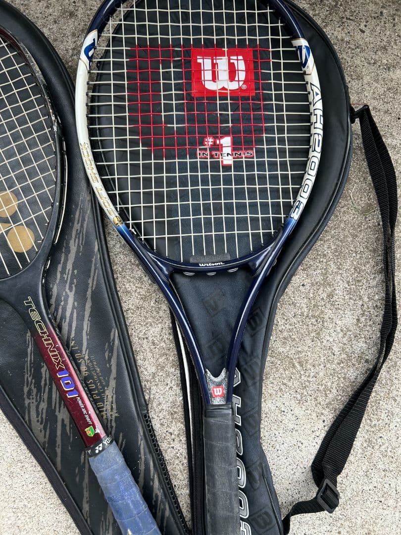 テニスラケット3本セット (Kawasaki, Wilson, YONEX)
