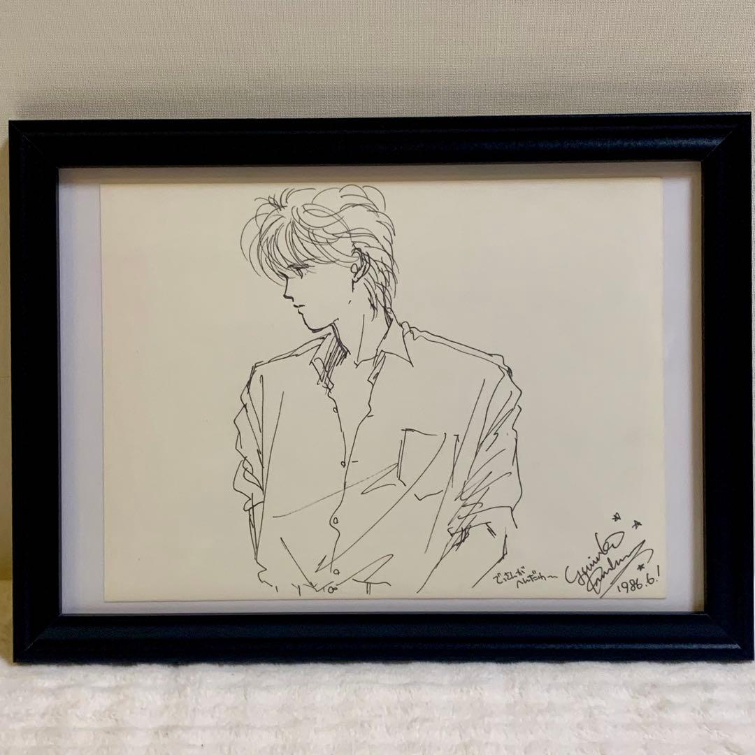 【直筆イラスト・直筆サイン入り】川原由美子　直筆原画　観葉少女　プランツドール