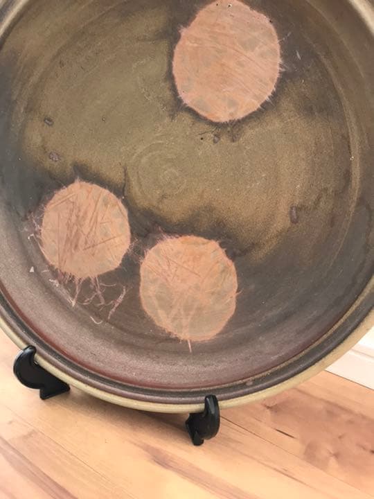 【陶芸作家】備前焼・大皿(飾り皿)台付