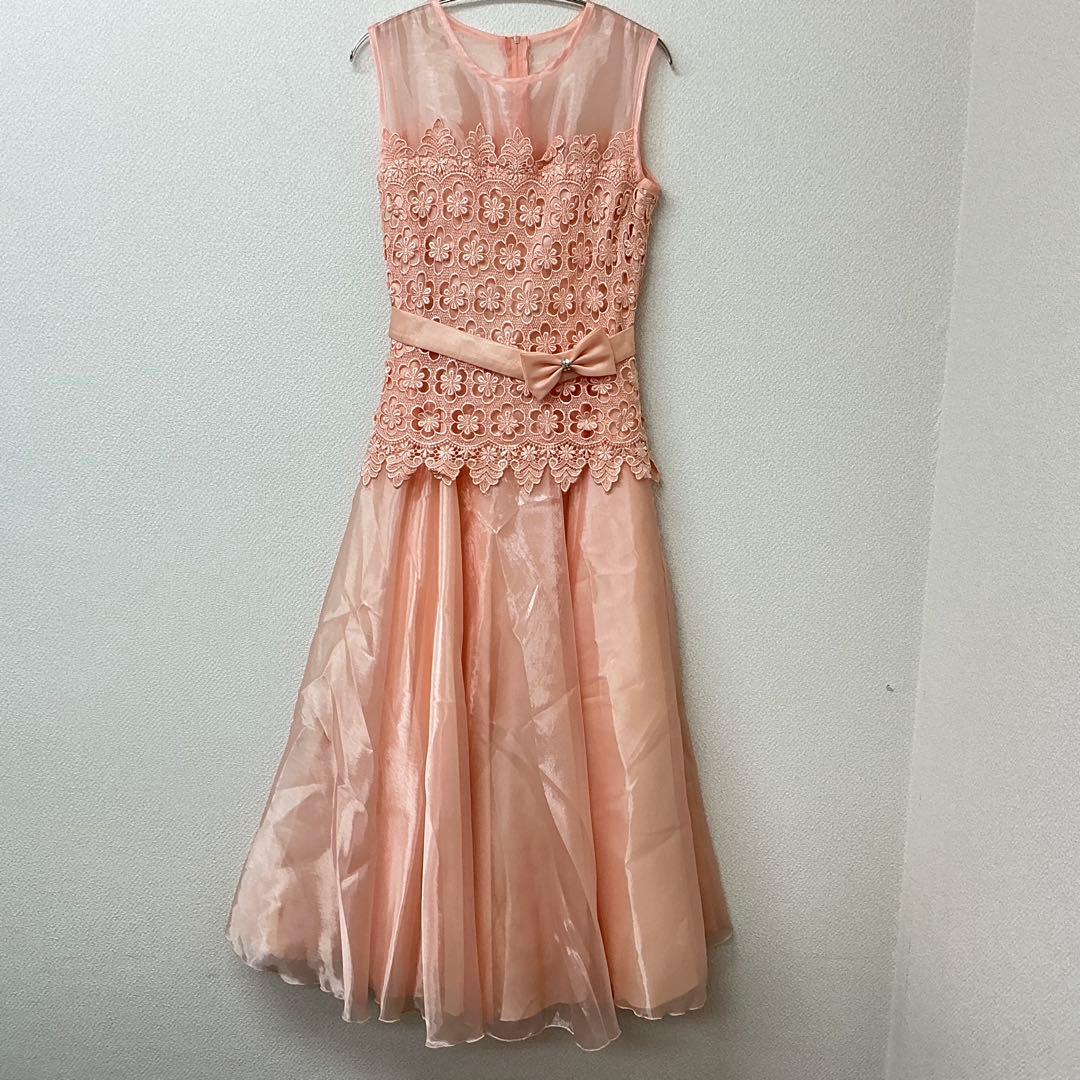 ピンク 花柄レース ダンスドレス