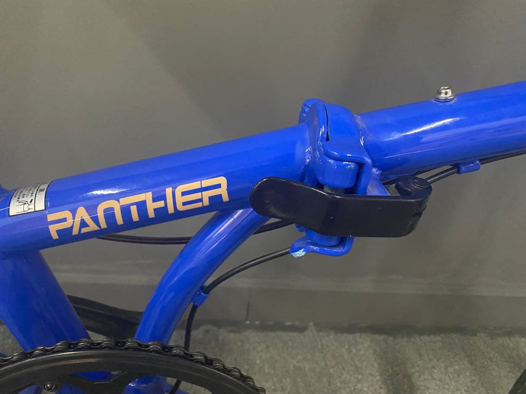【美品】未使用PANTHER 折りたたみ自転車 7段変速 軽量コンパクト ブルー