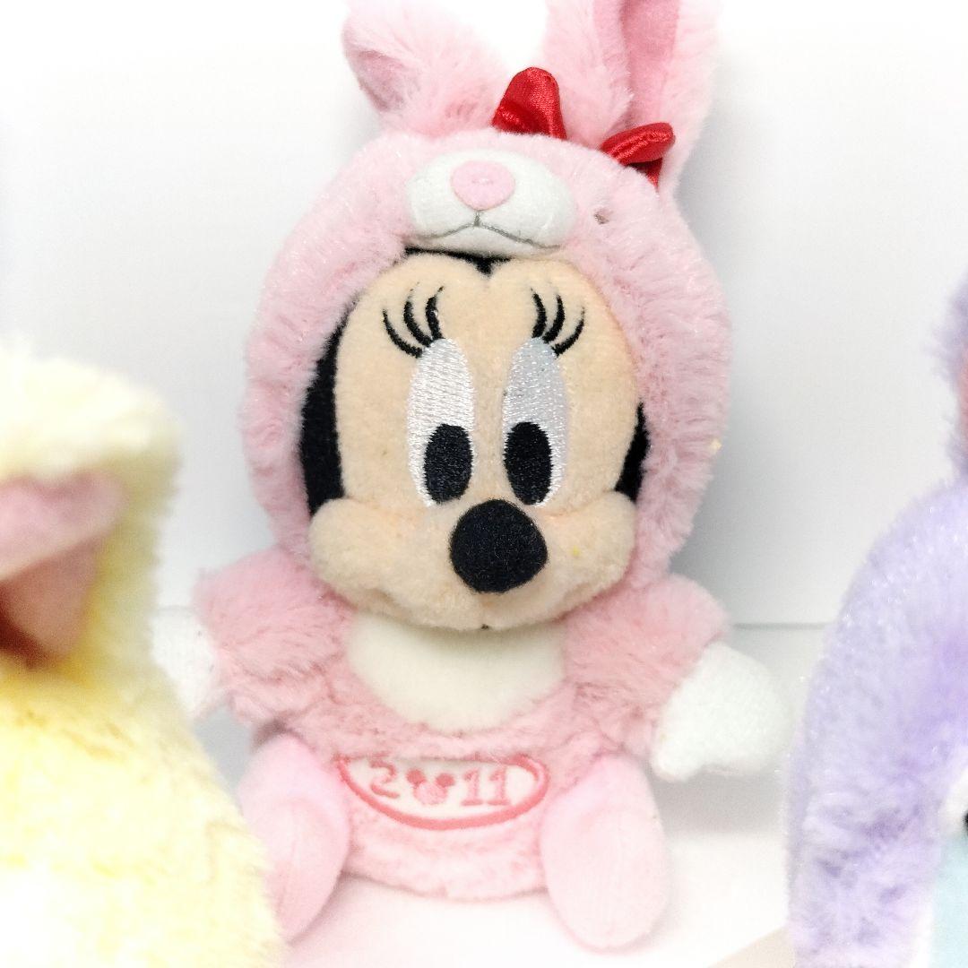 ディズニー 干支 ぬいぐるみ バッジ 2011 兎年 5種 ミッキー ミニー 他