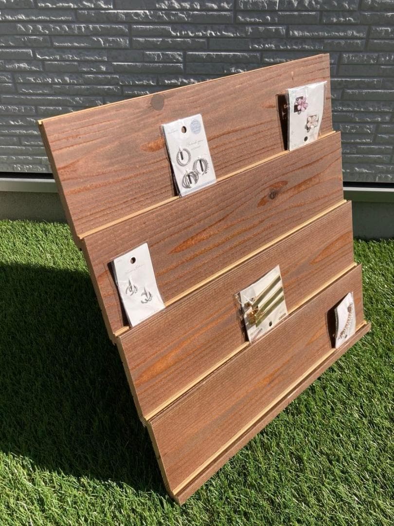 サイズオーダー　マルチ　ラック　スタンド　什器　ディスプレイ　木目綺麗　簡単設営