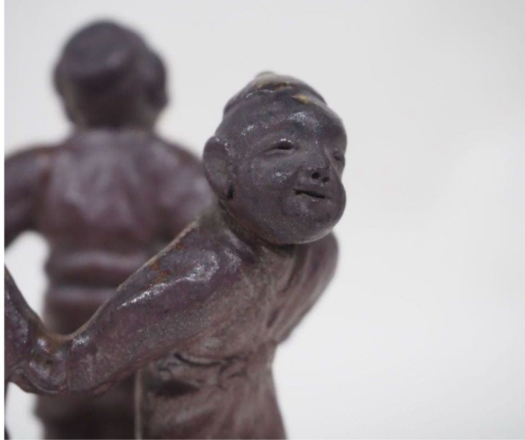 送料無料　時代物　備前焼　極上品唐子蓋置　茶道具　検/楽山紫砂九谷備前萩焼常滑