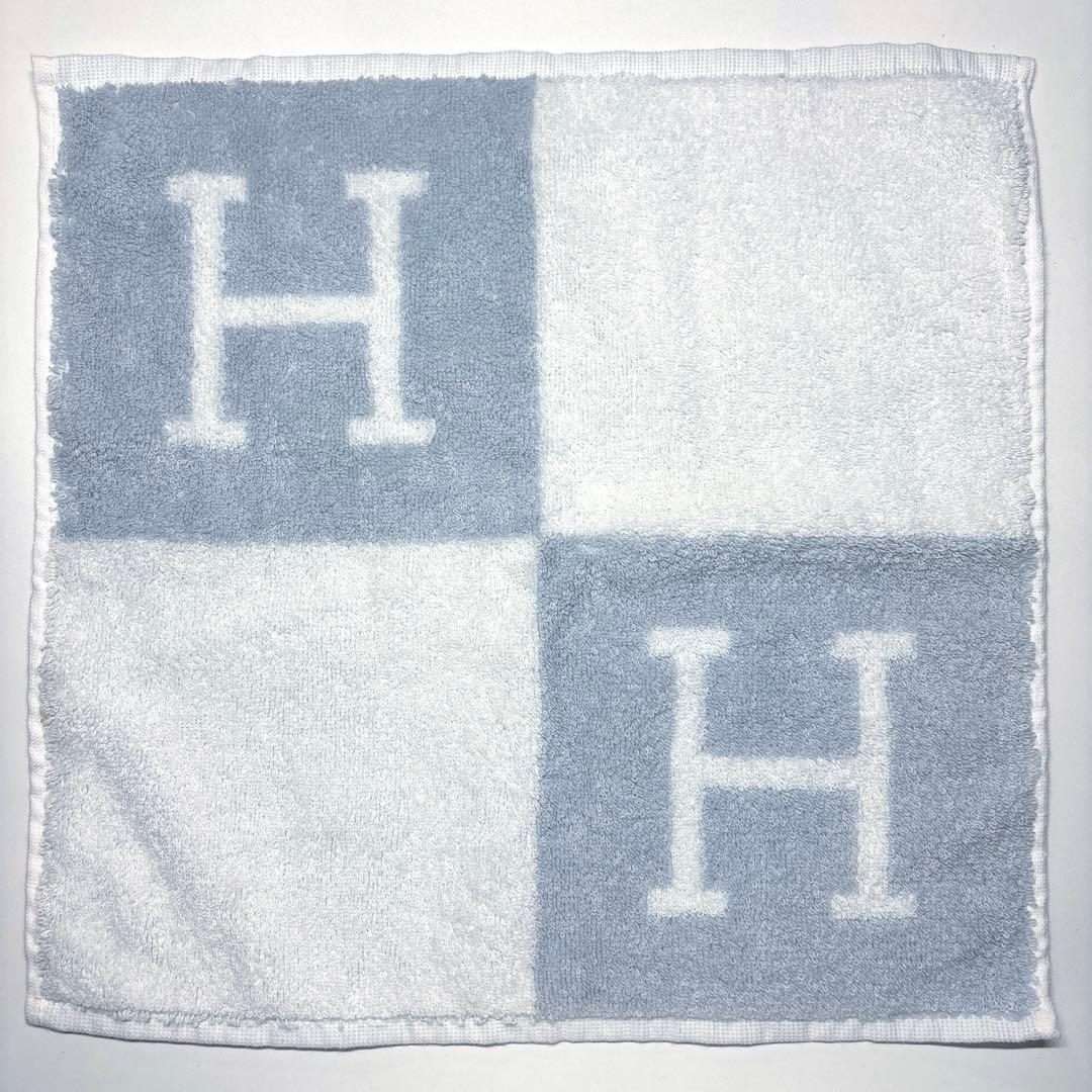 【週末値下げ】HERMES Hロゴ タオルハンカチ2枚　ピンク/ブルー
