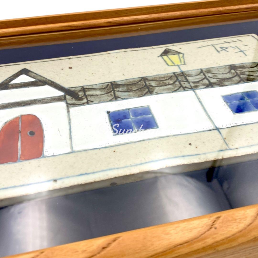 【中古】 アンティークタイルアート 木製額装品 ヴィンテージ ヨーロッパ