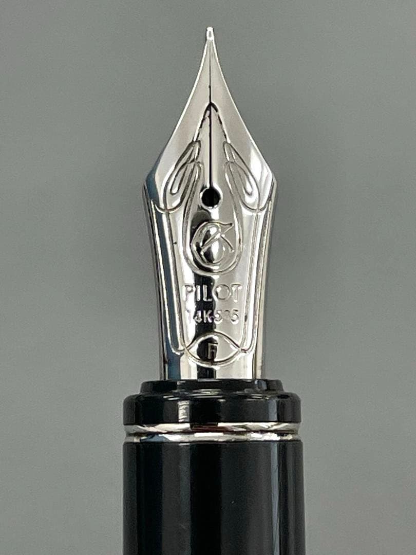 【美品】 PILOT 万年筆 グランセ ロジウム ブラックマーブル 14K F