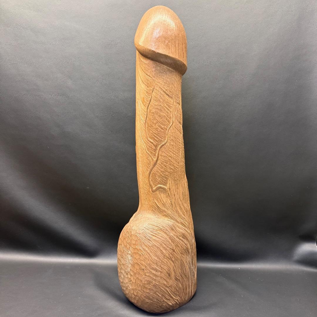 □※前Dd1001 一刀彫 木製 置物 全長約60cm 春画