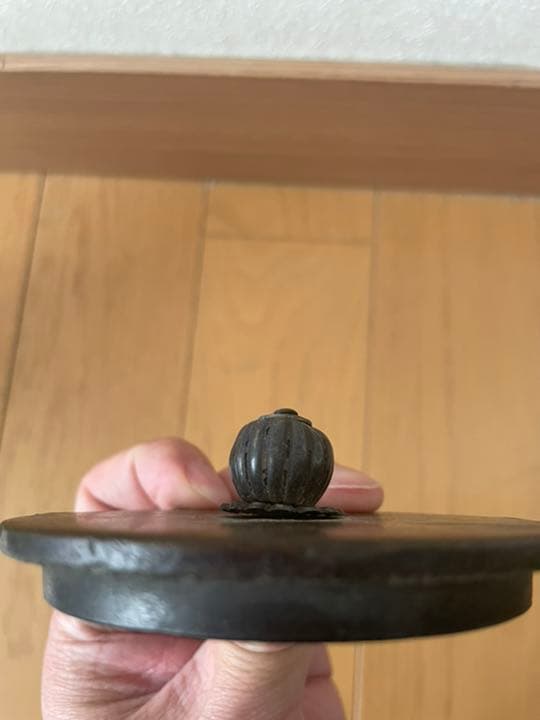鉄瓶　蓋　取っ手　金寿堂　象嵌　銀 雨宮