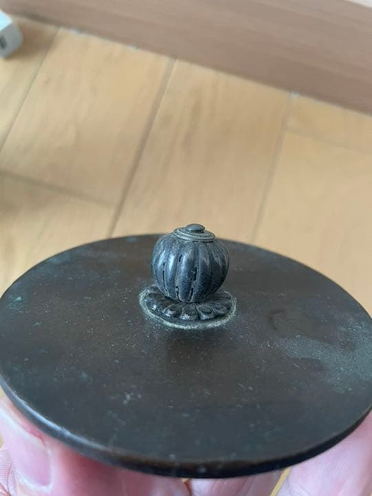 鉄瓶　蓋　取っ手　金寿堂　象嵌　銀 雨宮
