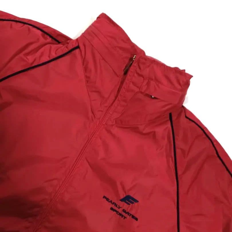 美品■パーリーゲイツ フード付 撥水 裏メッシュ ジャケット レッド メンズ 3