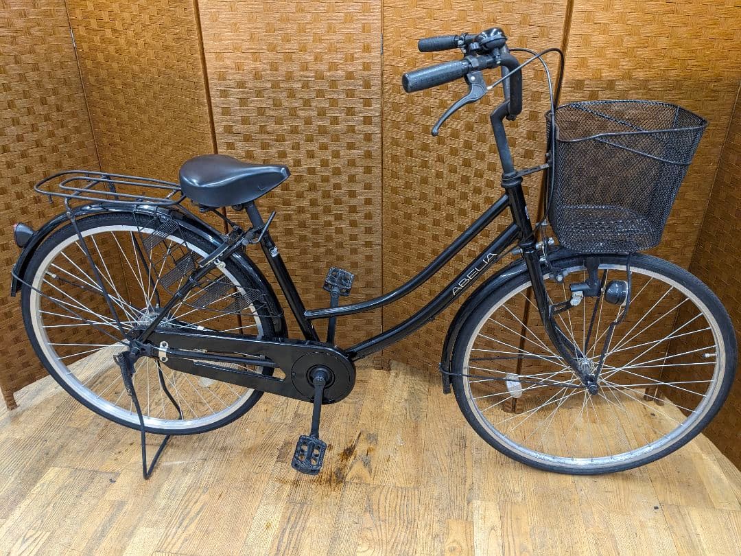 U075 普通自転車　26インチ　ブラック　シンプル