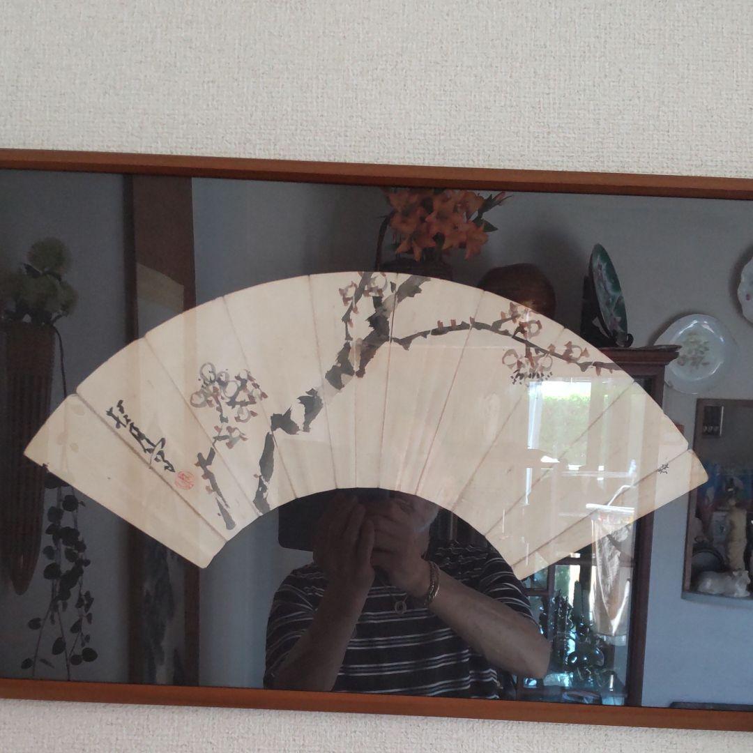 松林桂月筆-梅花扇面画 扁額