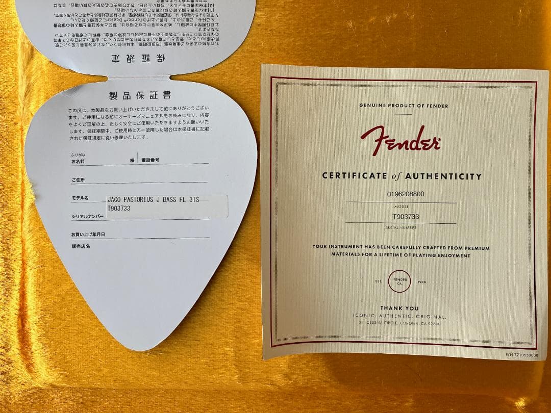 ベース Fender Jaco Pastorius Jazz Bass