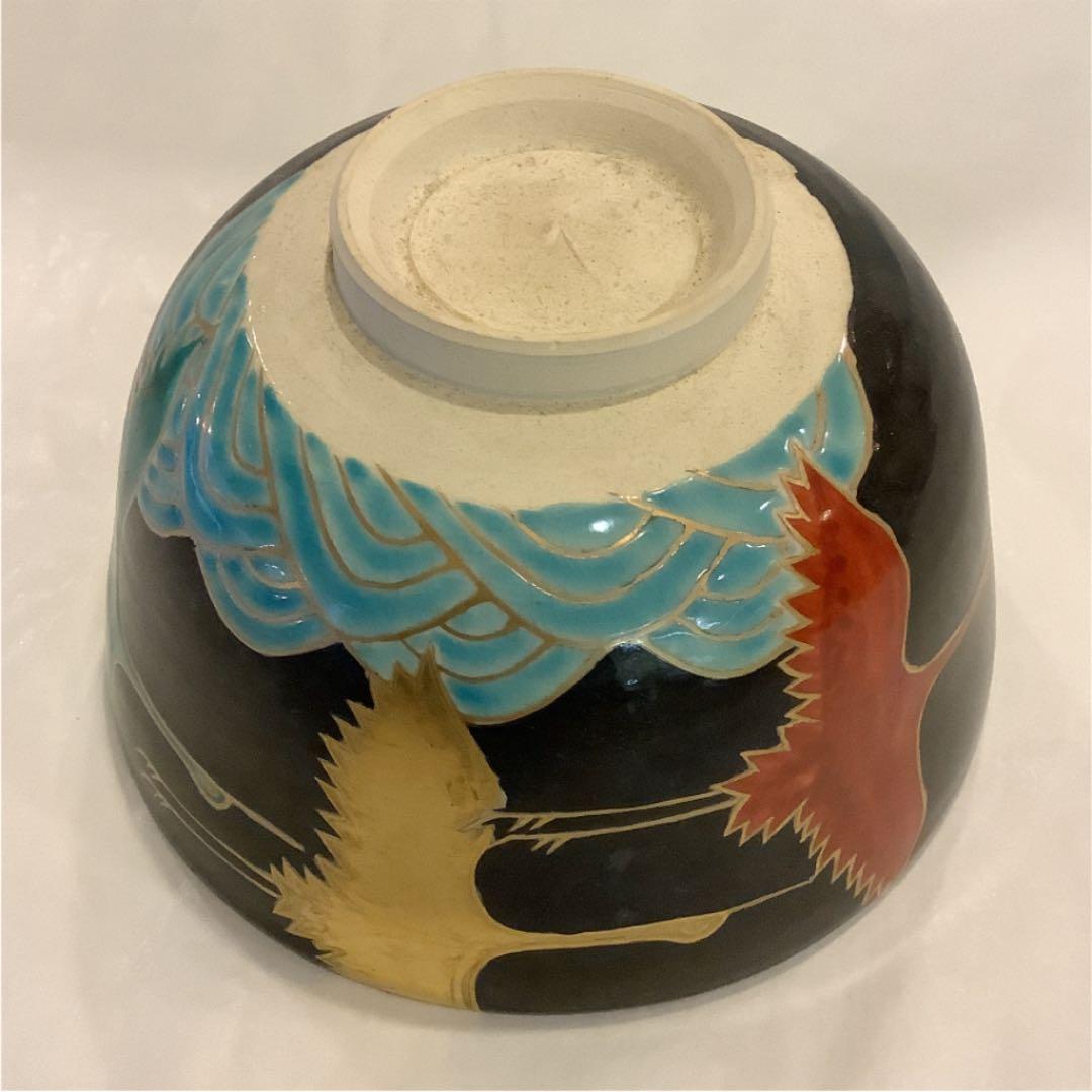 【茶道具】加藤利昇 鶴の絵茶碗