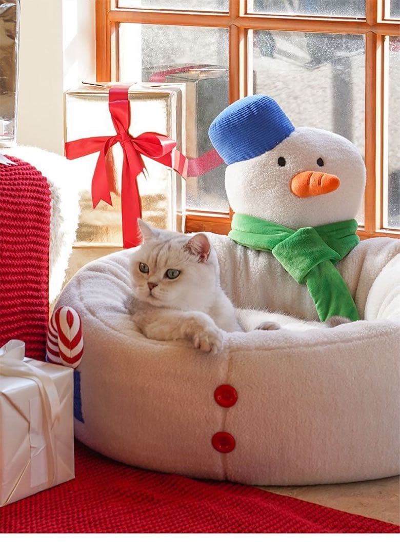 雪だるま型ペット用ベッド