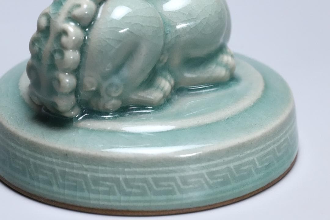 高麗青磁　柳海剛(根瀅) 造　龍型香炉　朝鮮古美術／骨董品【正一古美術】