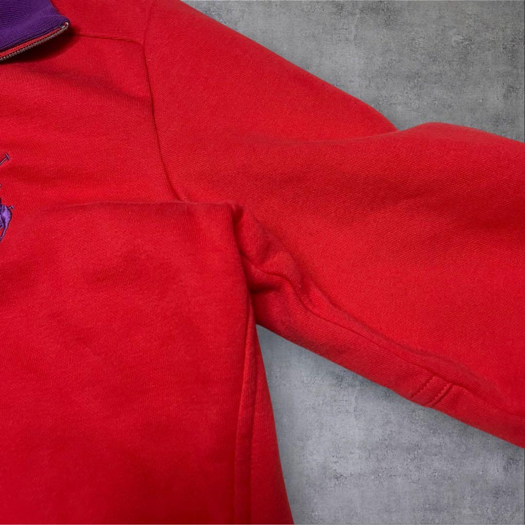 00s 短丈　ラルフローレン　トラックジャケット　ビッグポニー　　M ピンク