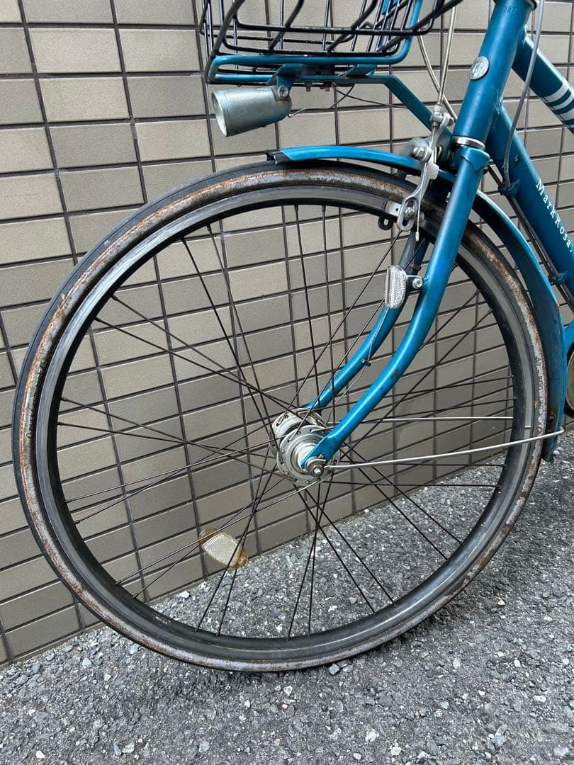 ブリヂストン　マークローザ　7s 青 クロスバイク　自転車　カゴ　受取方法注意