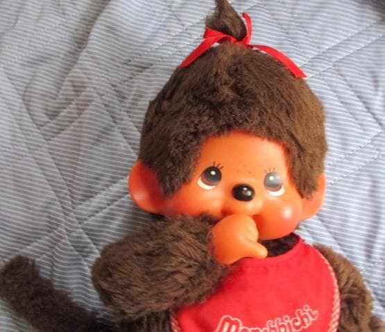 モンチッチ　ぬいぐるみ２体 セキグチ　泣き顔 赤いスタイ　男の子 BIGサイズ