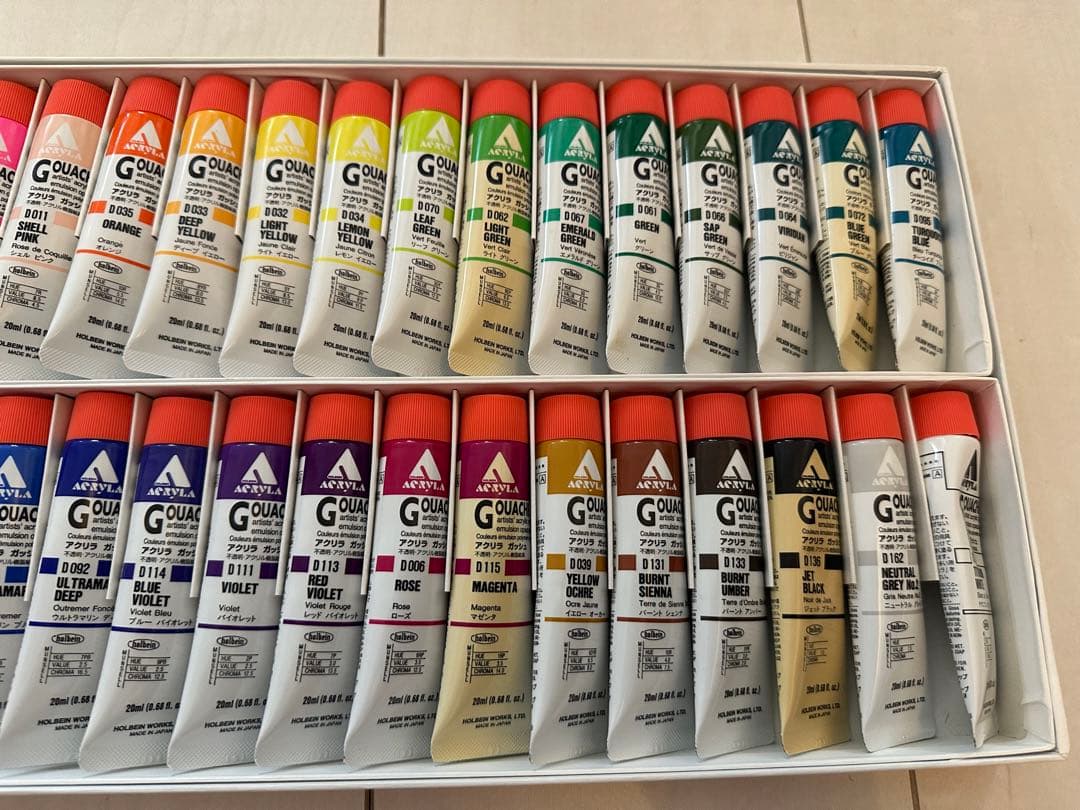 【一部開封済み】ホルベイン　アクリラ　ガッシュ　36色セット