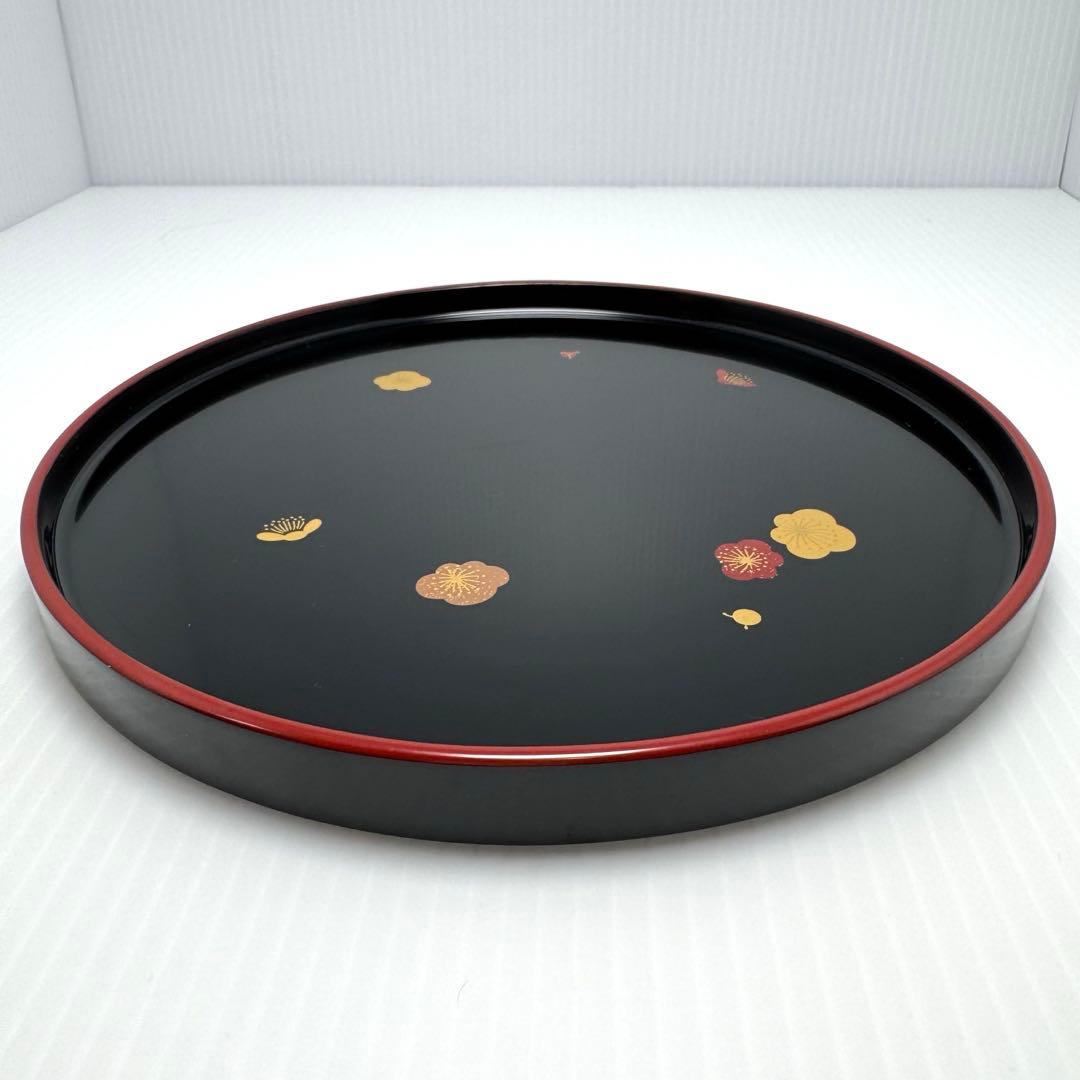 新品 特産輪島塗 漆器 天然木 干菓子盆 梅 膳 トレー 漆 伝統工芸 小サイズ
