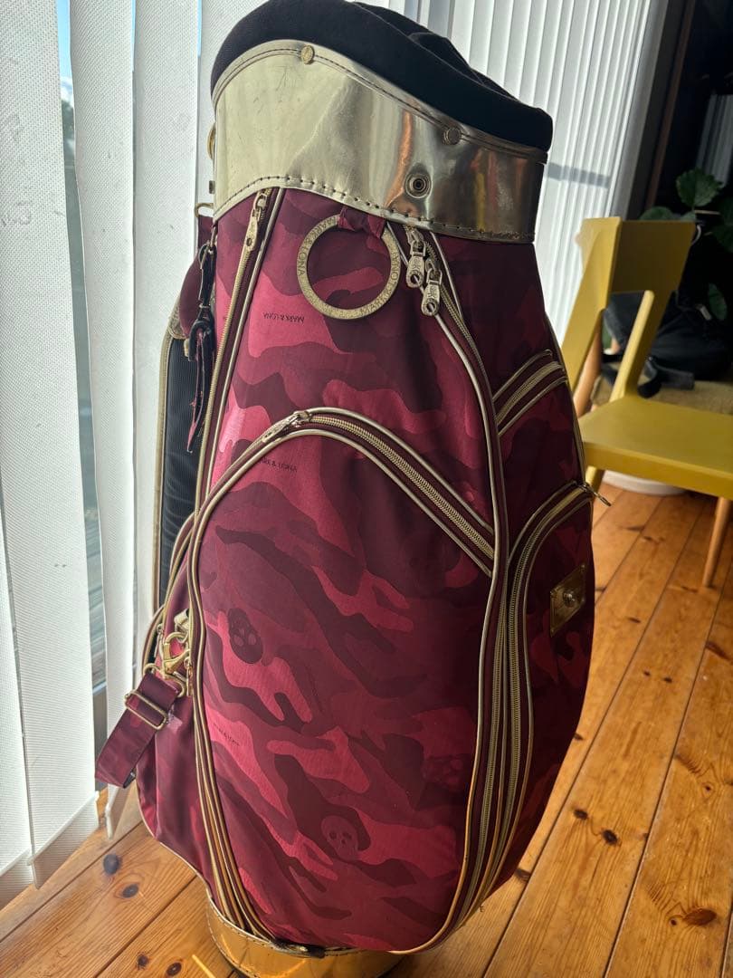 MARK & LONA マルーンカモフラージュキャディバッグ