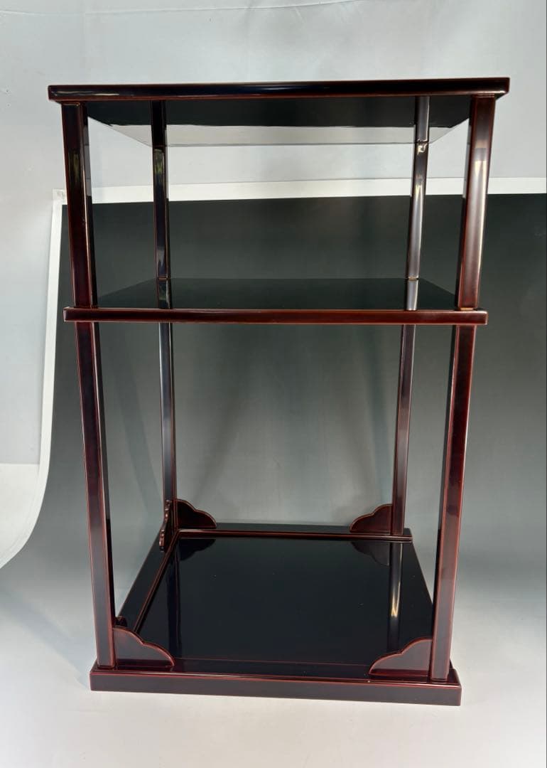 【茶道具】宗明造　溜塗　二重棚（共箱）　組立式 ★送料込★