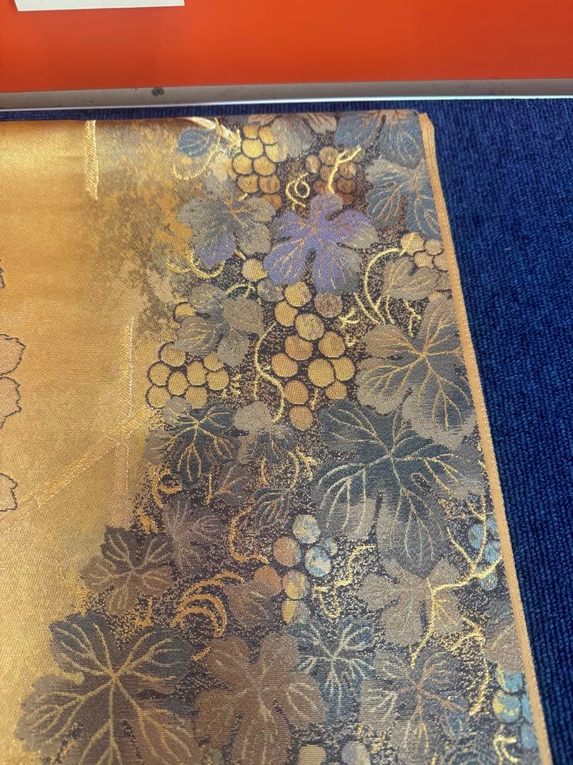2660袋帯 古代彫金紋 西陣織 金糸　高級上質上品　約440cm 未使用