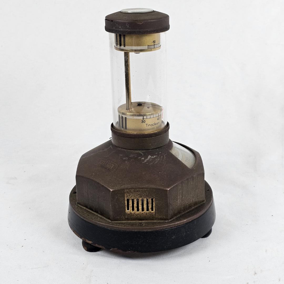 【超希少】ドイツ製 Lufft 卓上気象塔 温度 湿度 気圧計 磁石