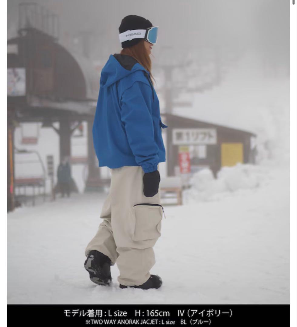 25-26 MAHF スノーボードウェア ビブパンツ アイボリー XL