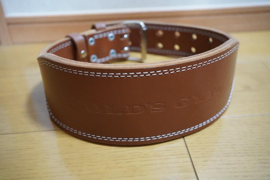 【美品】GOLD’S GYM　プロレザーベルト　Sサイズ